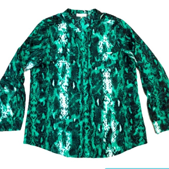 Calvin Klein Snakeskin Reptile Blouse - Picture 1 of 4